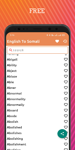 Android application English To Somali Dictionary O screenshort