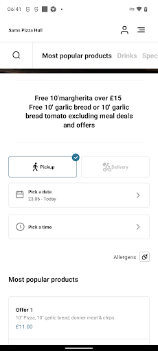 Sams Pizza Hull Screen 3