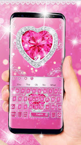 Captura de Pantalla 2 Pink Diamond Love Keyboard The android