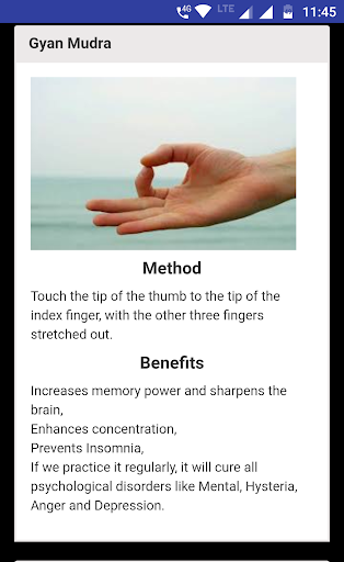 Android application FE Mudra Therapy screenshort
