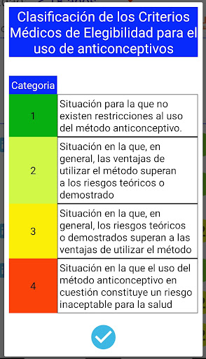 Android application Planificación Familiar screenshort
