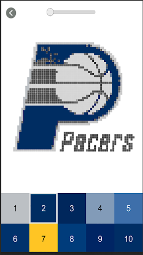 NBA Logo PixelColor By Number-Pixel Logo Coloring
