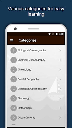Oceanography Dictionary App Screen 2