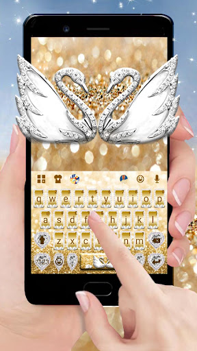Android application Luxury Swan Keyboard Theme screenshort