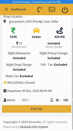 Ococabs Driver Screen 3