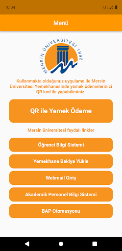 Android application Mersin Üniversitesi screenshort