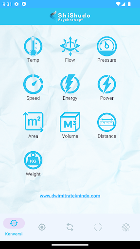 Android application DMT Psychrometric screenshort