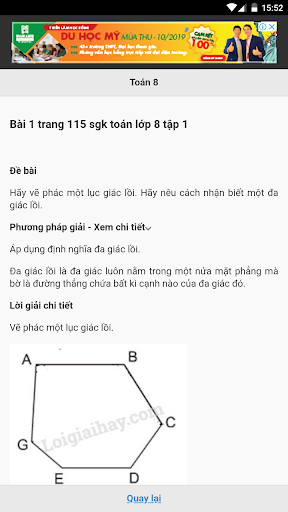 Android application Giải Toán lớp 8 screenshort