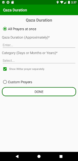 QazaUmri Organizer Screen 2