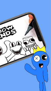 Rainbow Friends Coloring Book: Blue Rainbow Friends Coloring Book
