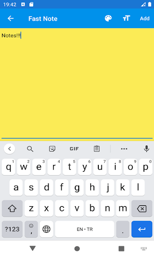 Android application Fast Note screenshort