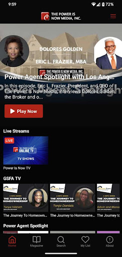 Android application POWER IS NOW TV screenshort