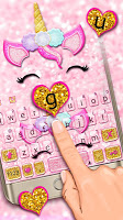 screenshot of Glisten Unicorn Pinky Keyboard Theme
