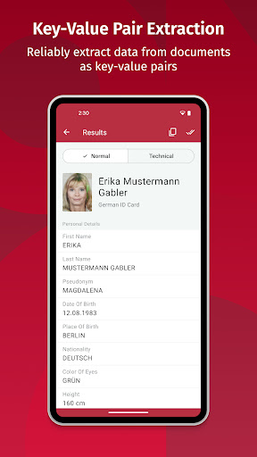 Android application Scanbot SDK: Data Capture screenshort