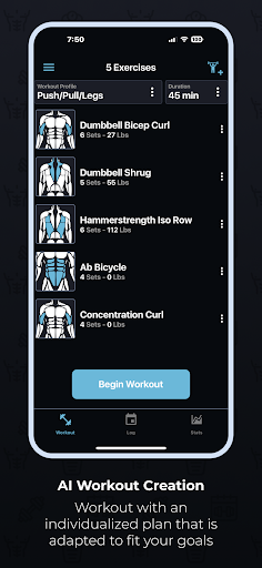 Android application Sculpt: AI Trainer & Fitness screenshort
