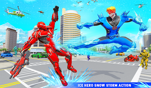 Flying Police Robot Snow Storm Hero: Crime City apkpoly screenshots 9