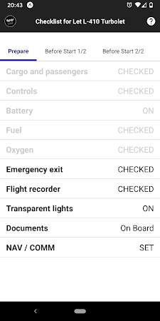 Game screenshot Checklist for Let L-410 Turbol hack