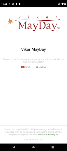 Android application Vikar MayDay screenshort