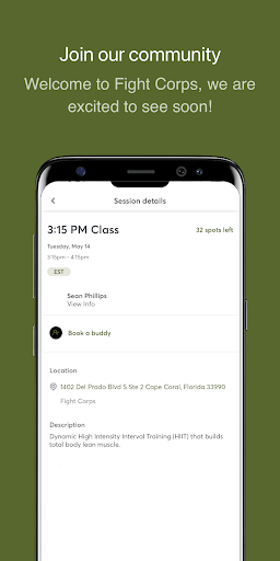 Screenshot of Fight Corps Fitness