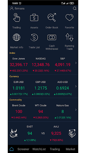Android application YSinvest screenshort