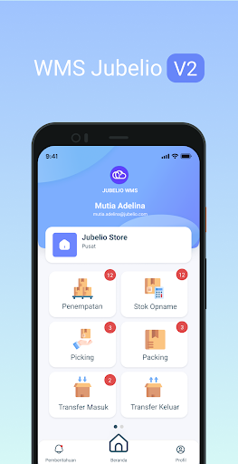 Android application Jubelio WMS V2 screenshort