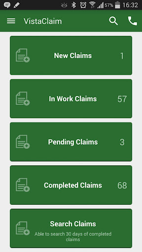Android application VistaClaim screenshort