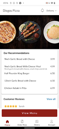 Diegos Pizza Screen 2