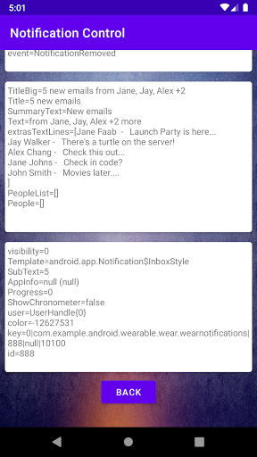 Android application Notification Control screenshort