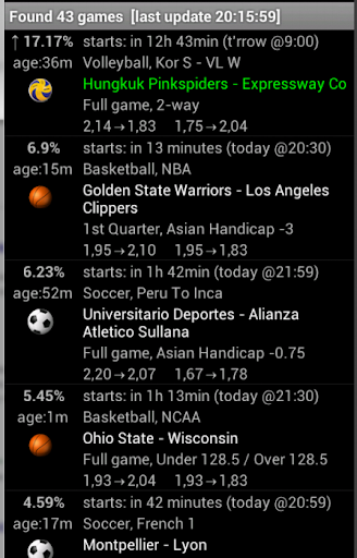 Android application dombetting mobile screenshort