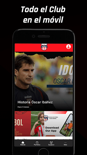 Android application Escuela de Fútbol Óscar Ibáñez screenshort
