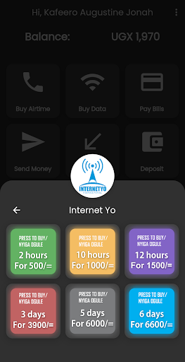 Android application WalletYo screenshort