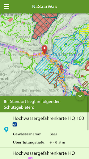 Android application NaSaarWas Schutzgebiete-App SL screenshort