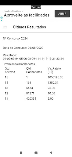 Conferir Acertos na Lotofacil