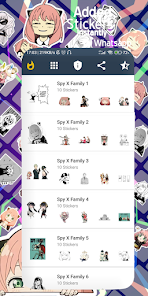 Captura de Pantalla 19 Pegatinas Spy x Family para WA android