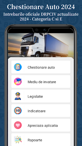 Android application Chestionare categoria c si e screenshort