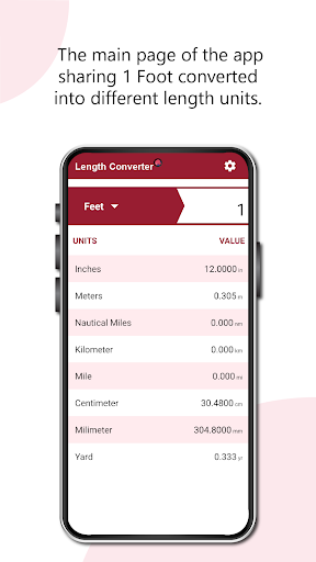 Length Converter -cm, m, feet Screen 2
