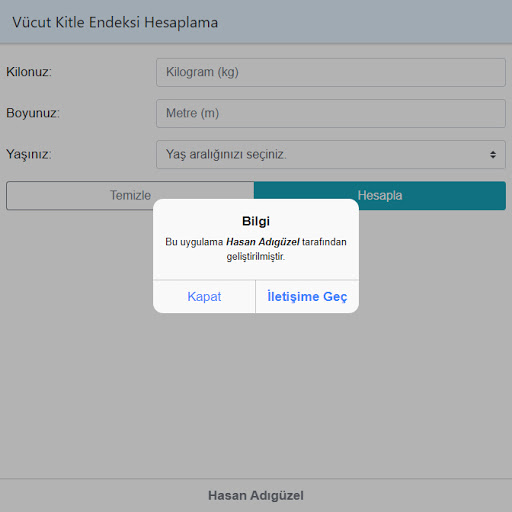 Vücut Kitle Endeksi Hesaplama