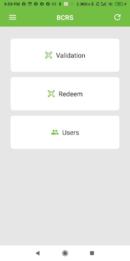 Android application BCRS screenshort