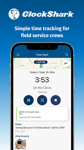 Android application ClockShark - Mobile Time Clock screenshort