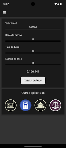 Visualização do aplicativo