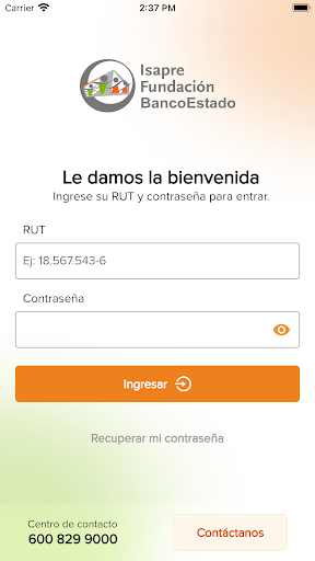 Android application Isapre Fundación screenshort