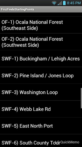 Florida Starting Points Screen 2