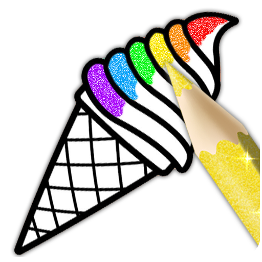 Glitter Ice Cream Coloring  Icon