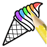 Glitter Ice Cream Coloring icon