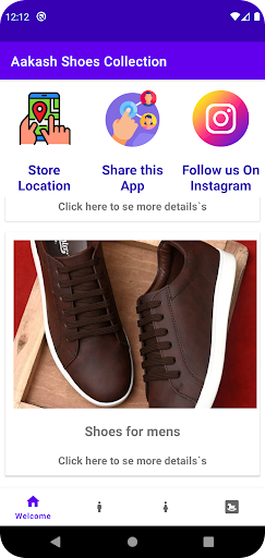Android application Aakash Shoe Center screenshort