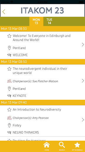 ITAKOM CONFERENCE APP Screen 2