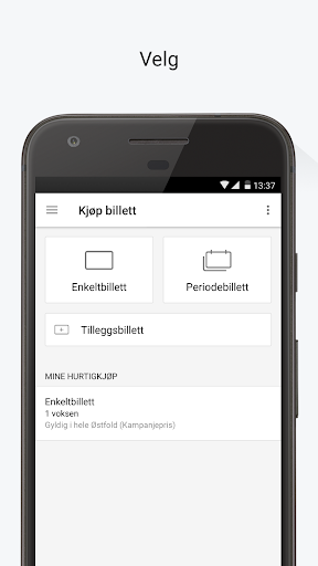 Android application ØstfoldBillett screenshort