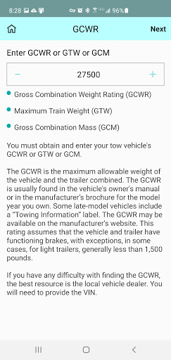 RV Tow Check Screen 2