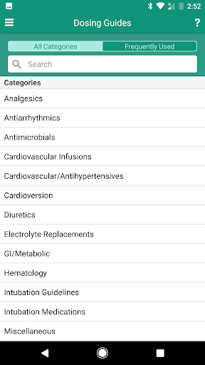Android application PICU Drug Dosing Guide screenshort