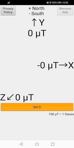 Gauss Meter Magnetometer App Screen 2